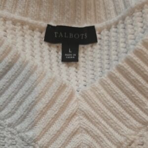 Talbots Women's V-Neck Cream Sweater